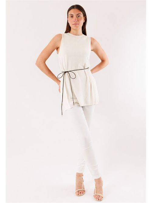 gilet lungo con cinturina 3M1521C KONTATTO | 3M1521CPANNA