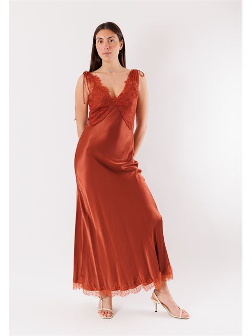 long dress with embroidery ADF602C KONTATTO | ADF602CRUGGINE