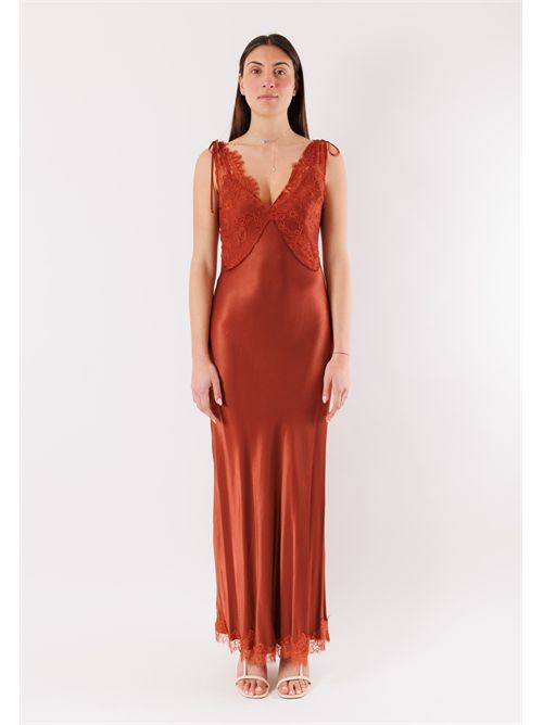 long dress with embroidery ADF602C KONTATTO | ADF602CRUGGINE