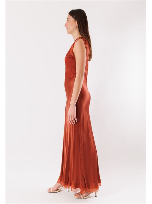 long dress with embroidery ADF602C KONTATTO | ADF602CRUGGINE