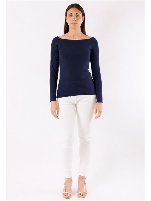 Second skin top with boat neckline MR6003C KONTATTO | MR6003CBLU
