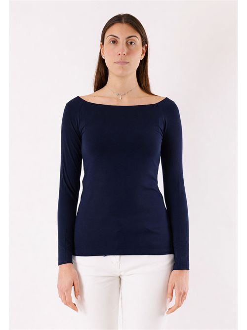 Second skin top with boat neckline MR6003C KONTATTO | MR6003CBLU