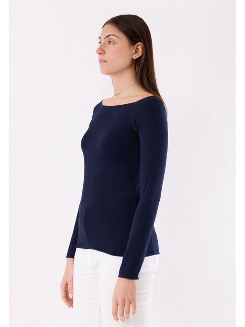 Second skin top with boat neckline MR6003C KONTATTO | MR6003CBLU