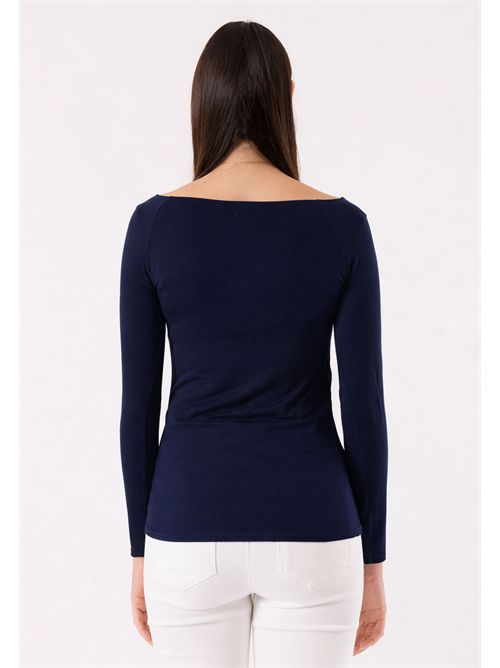 Second skin top with boat neckline MR6003C KONTATTO | MR6003CBLU
