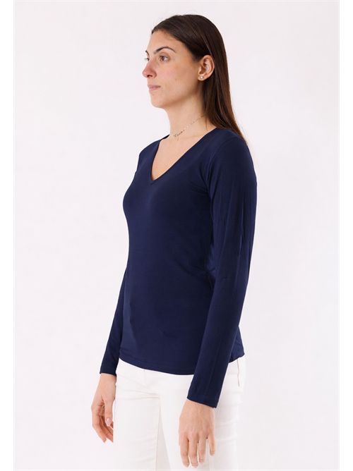 Second-skin V-neck top MR6012C KONTATTO | MR6012CBLU