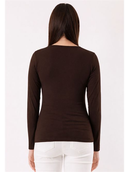 Second-skin V-neck top MR6012C KONTATTO | MR6012CCIOCCOLATO