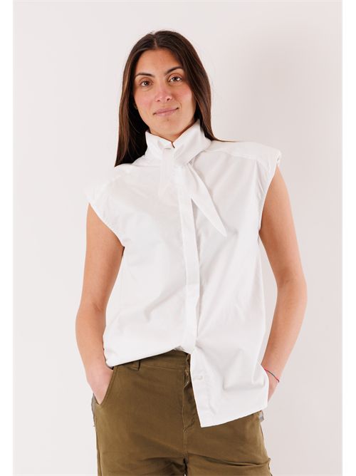 sleeveless shirt with knot NH408C KONTATTO | NH408CBIANCO
