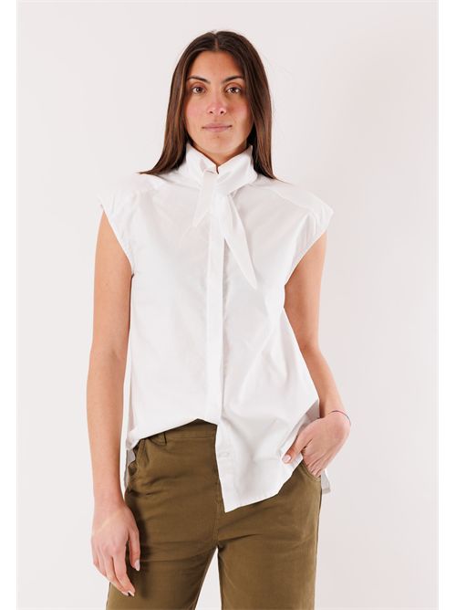 sleeveless shirt with knot NH408C KONTATTO | NH408CBIANCO