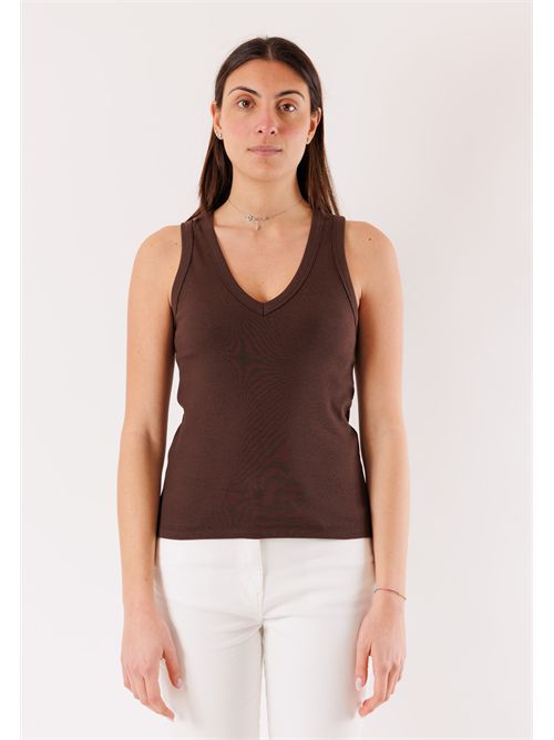 V-neck tank top SM207C KONTATTO | SM207CMORO