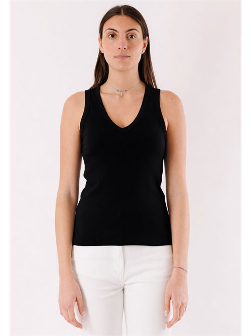 V-neck tank top SM207C KONTATTO | SM207CNERO