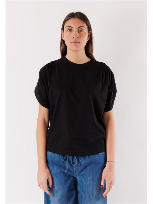 T-shirt maniche pieghe SM212 KONTATTO | SM212CNERO