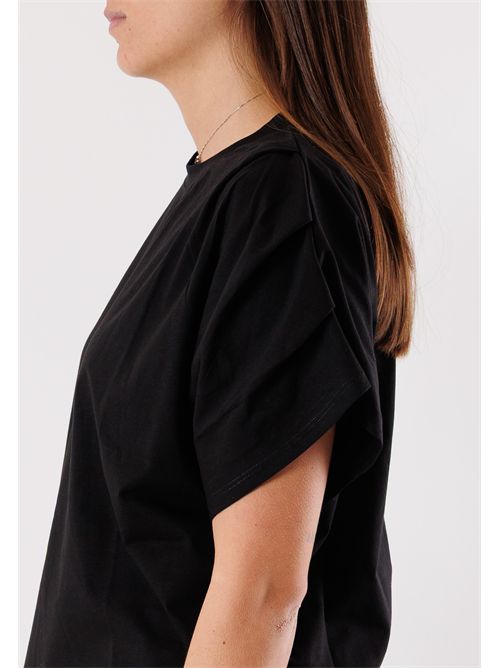 T-shirt maniche pieghe SM212 KONTATTO | SM212CNERO