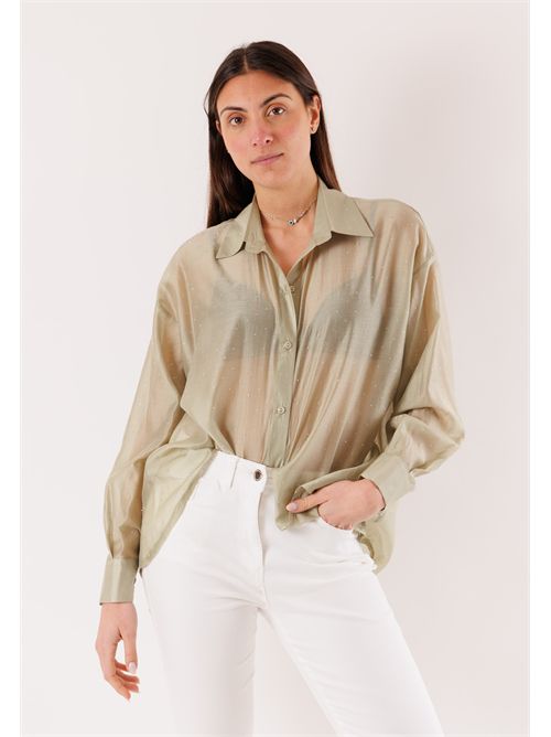 camicia stondata strass YM3001C KONTATTO | YM3001CACQUA