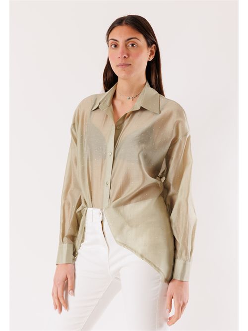 camicia stondata strass YM3001C KONTATTO | YM3001CACQUA