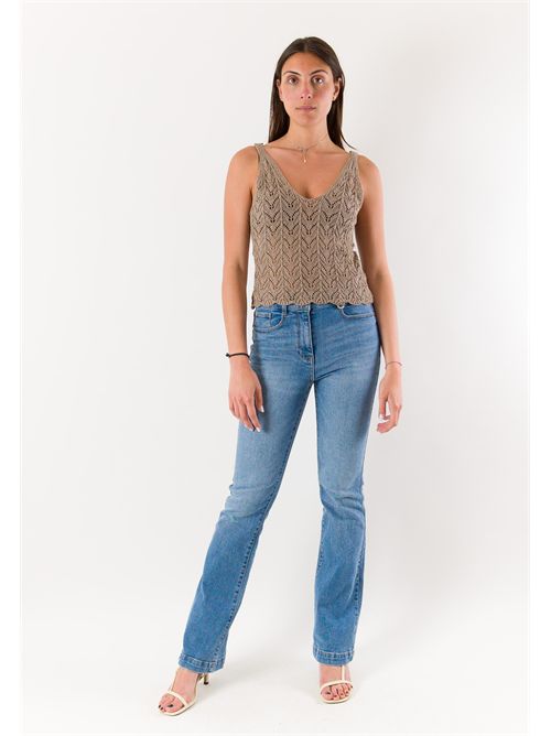 top con ricami  A0783 MESANGE | A0783FANGO