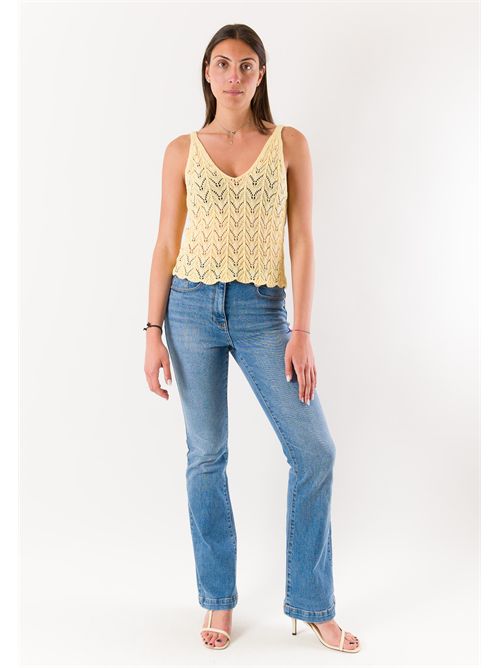 top con ricami  A0783 MESANGE | A0783GIALLO