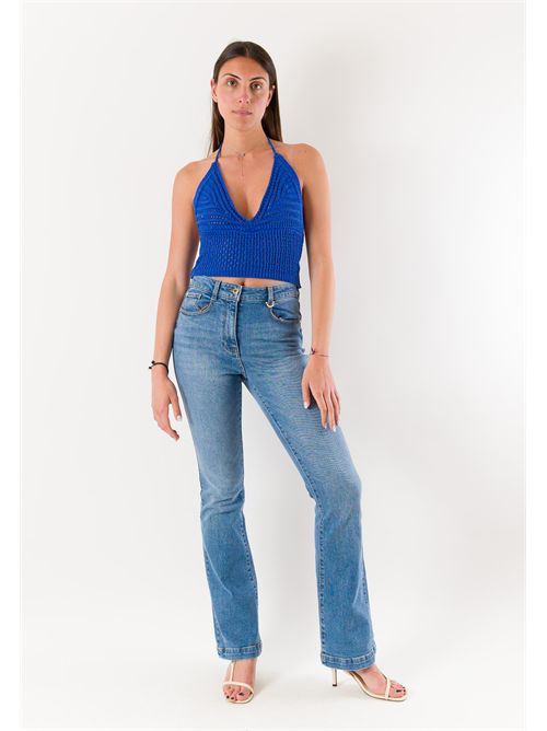 top corto con ricami A24183 MESANGE | A24183ROYAL