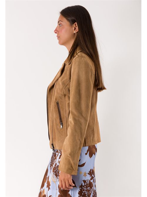 suede jacket in genuine leather GB2326 MESANGE | GB2326CAMMELLO