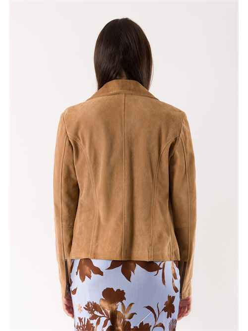 suede jacket in genuine leather GB2326 MESANGE | GB2326CAMMELLO