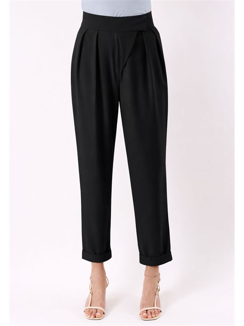 pantalone con pannelli e pieghe frontali PE26009 MESANGE | PE26009NERO