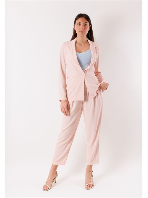 pantalone con pannelli e pieghe frontali PE26009 MESANGE | PE26009NUDE