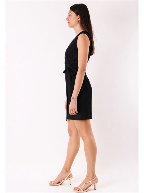 short dress with bow at the waist PE26010 MESANGE | PE26010NERO