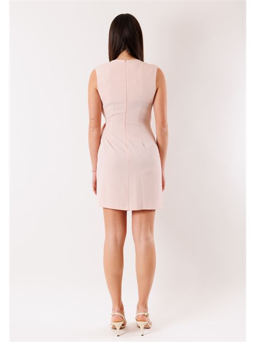 abito corto con fiocco in vita PE26010 MESANGE | PE26010NUDE