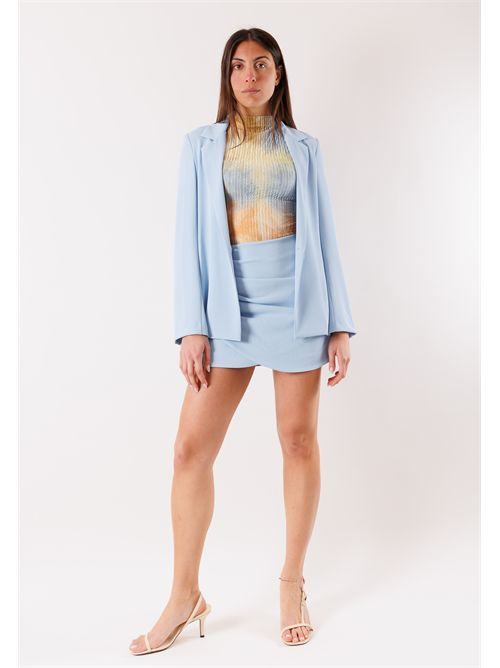 gonna corta con drappeggio PE26015 MESANGE | PE26015CIELO