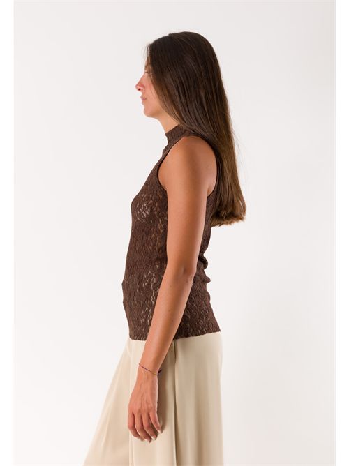 canotta in pizzo PE26048 MESANGE | PE26048MORO