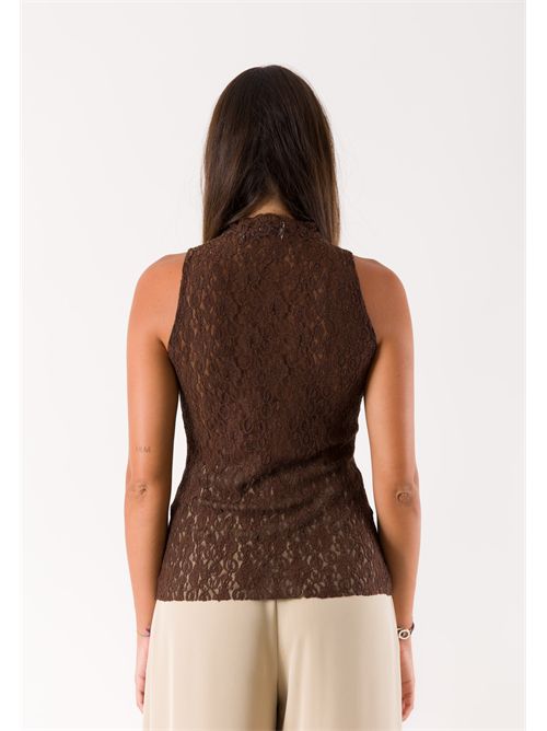 canotta in pizzo PE26048 MESANGE | PE26048MORO