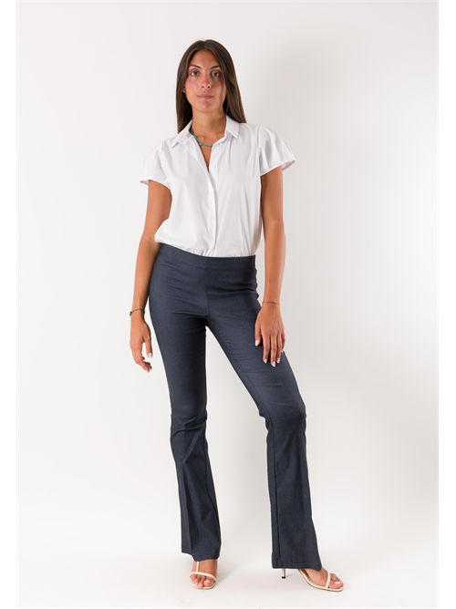 pantaloni bengalina a zampa PE26090 MESANGE | PE26090BLU MELANGE