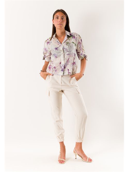 camicia fantasia con fiocchi PE26221 MESANGE | PE26221BCO-LILLA