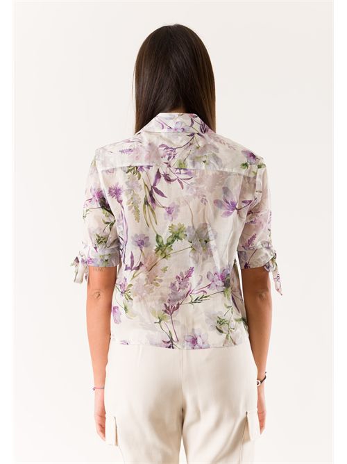 camicia fantasia con fiocchi PE26221 MESANGE | PE26221BCO-LILLA