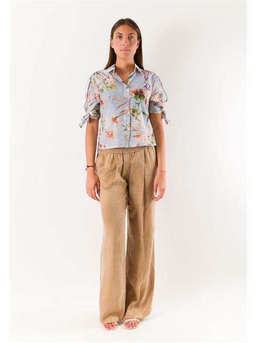camicia fantasia con fiocchi PE26221 MESANGE | PE26221CIELO