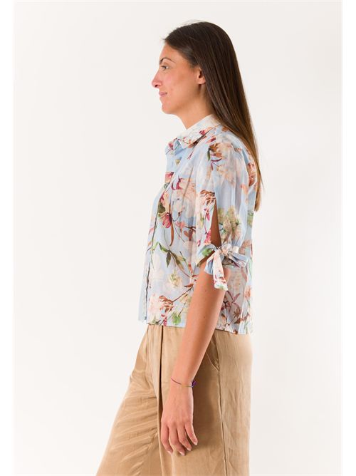 camicia fantasia con fiocchi PE26221 MESANGE | PE26221CIELO