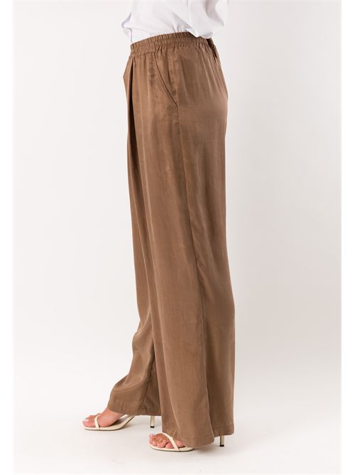 pantalone con elastico in vita PE26256 MESANGE | PE26256MARRONE
