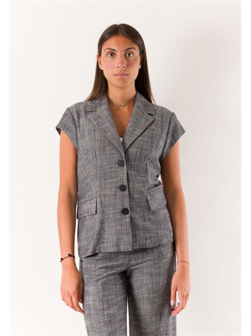 giacca 3 bottoni mezza manica PE26260 MESANGE | PE26260NERO