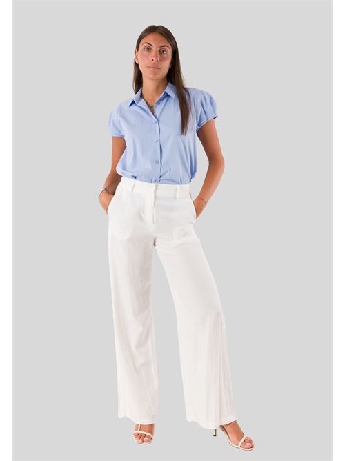 pantalone palazzo con gancio PE26278 MESANGE | PE26278BIANCO SETA