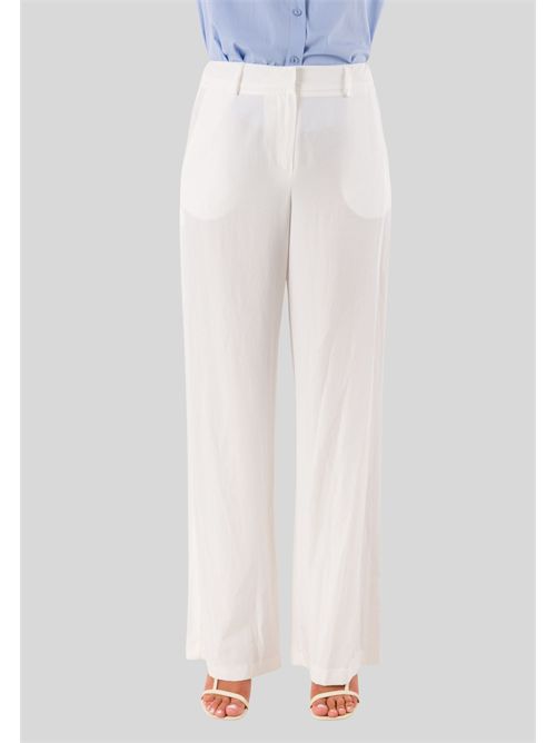 pantalone palazzo con gancio PE26278 MESANGE | PE26278BIANCO SETA