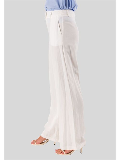 pantalone palazzo con gancio PE26278 MESANGE | PE26278BIANCO SETA