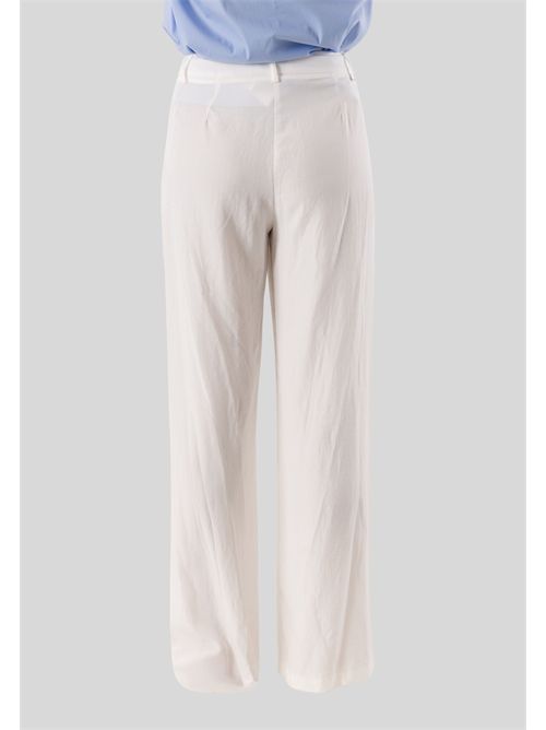 pantalone palazzo con gancio PE26278 MESANGE | PE26278BIANCO SETA