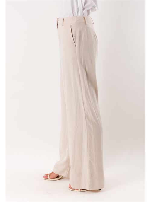 pantalone palazzo con gancio PE26278 MESANGE | PE26278GESSO