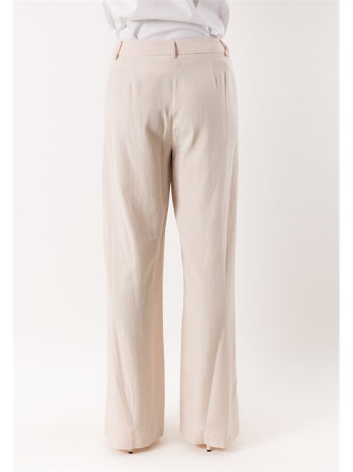 pantalone palazzo con gancio PE26278 MESANGE | PE26278GESSO