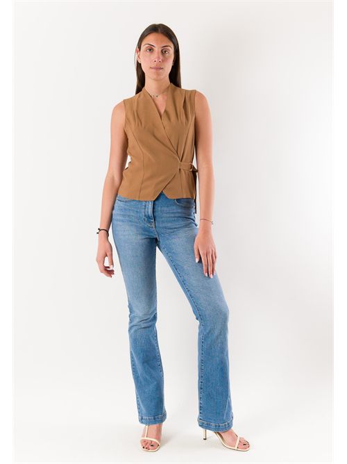 gilet con cinturina e fibbia PE26281 MESANGE | PE26281BRONZO