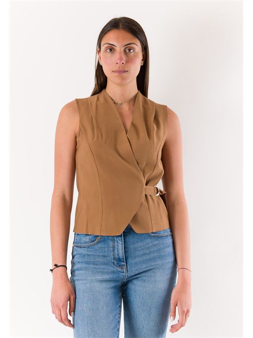 gilet con cinturina e fibbia PE26281 MESANGE | PE26281BRONZO