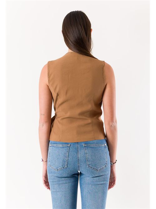 gilet con cinturina e fibbia PE26281 MESANGE | PE26281BRONZO