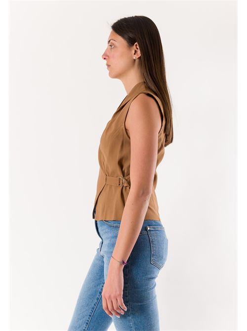 gilet con cinturina e fibbia PE26281 MESANGE | PE26281BRONZO