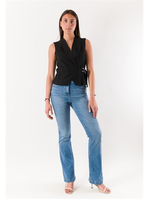 gilet con cinturina e fibbia PE26281 MESANGE | PE26281NERO
