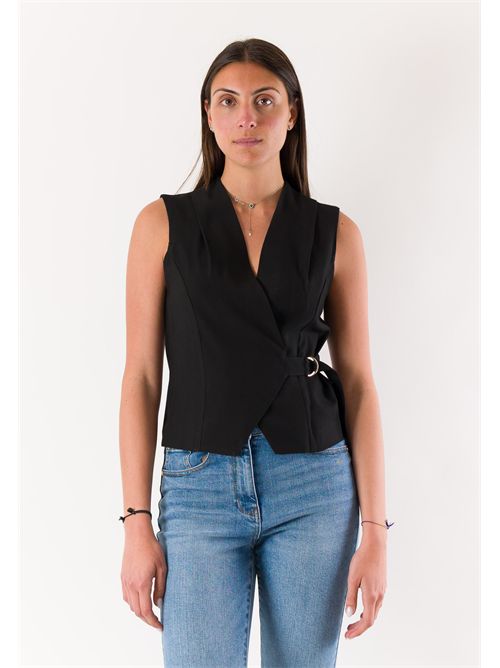 gilet con cinturina e fibbia PE26281 MESANGE | PE26281NERO