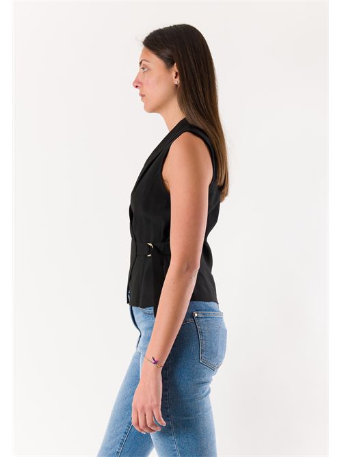 gilet con cinturina e fibbia PE26281 MESANGE | PE26281NERO